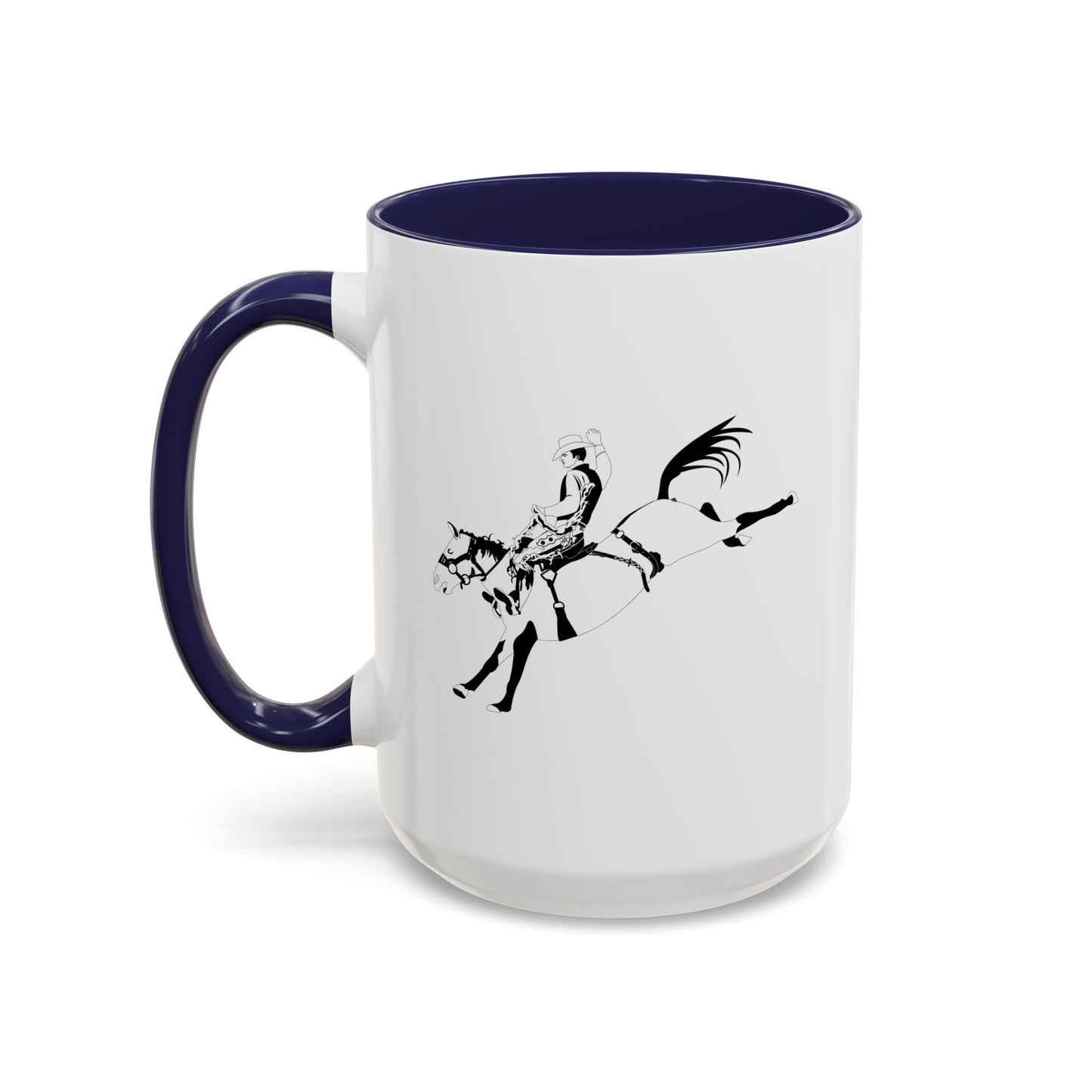 Accent Coffee Mug (11, 15oz) - Cowboy - Bronco Buster - BW