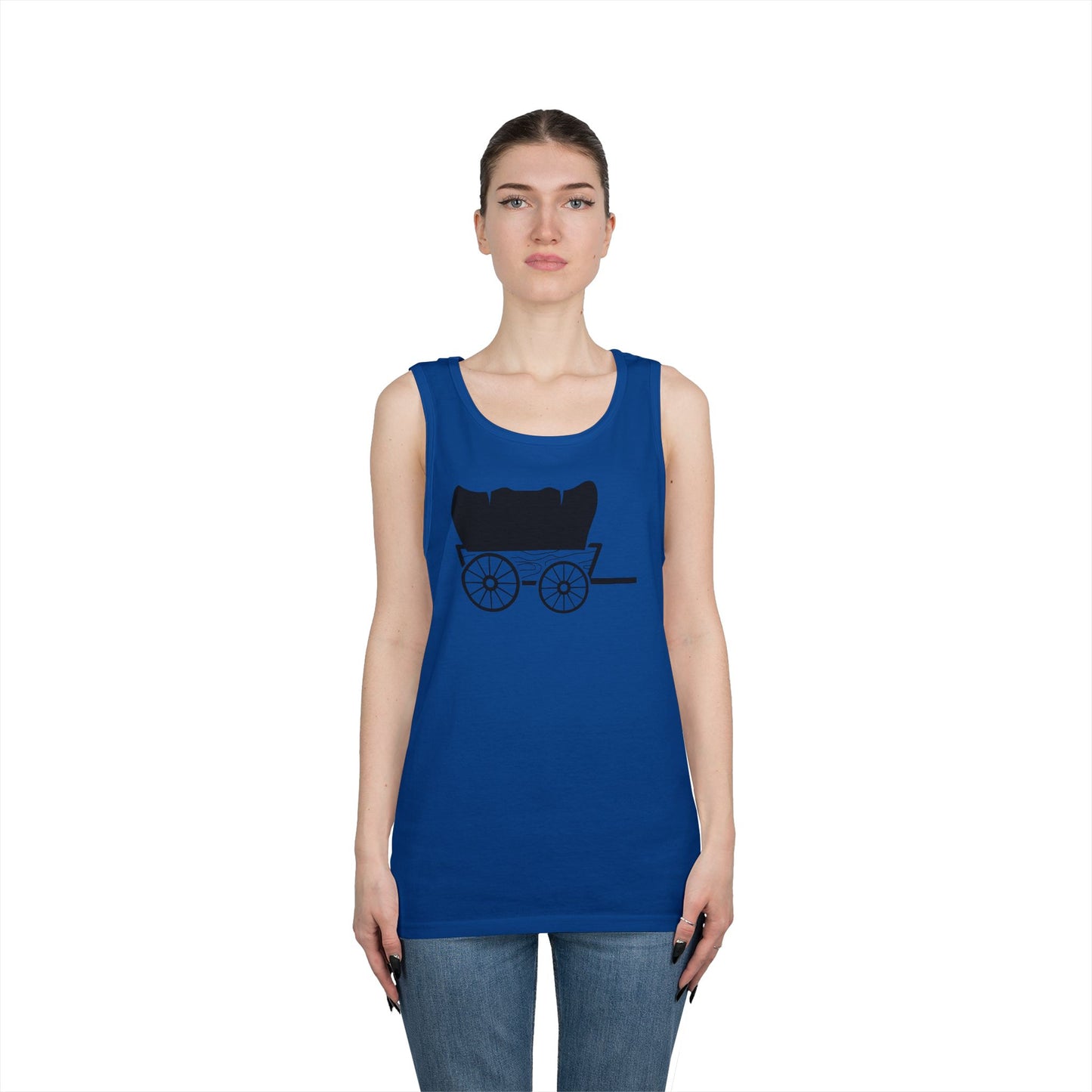 Unisex Heavy Cotton Tank Top - Covered Wagon X 300