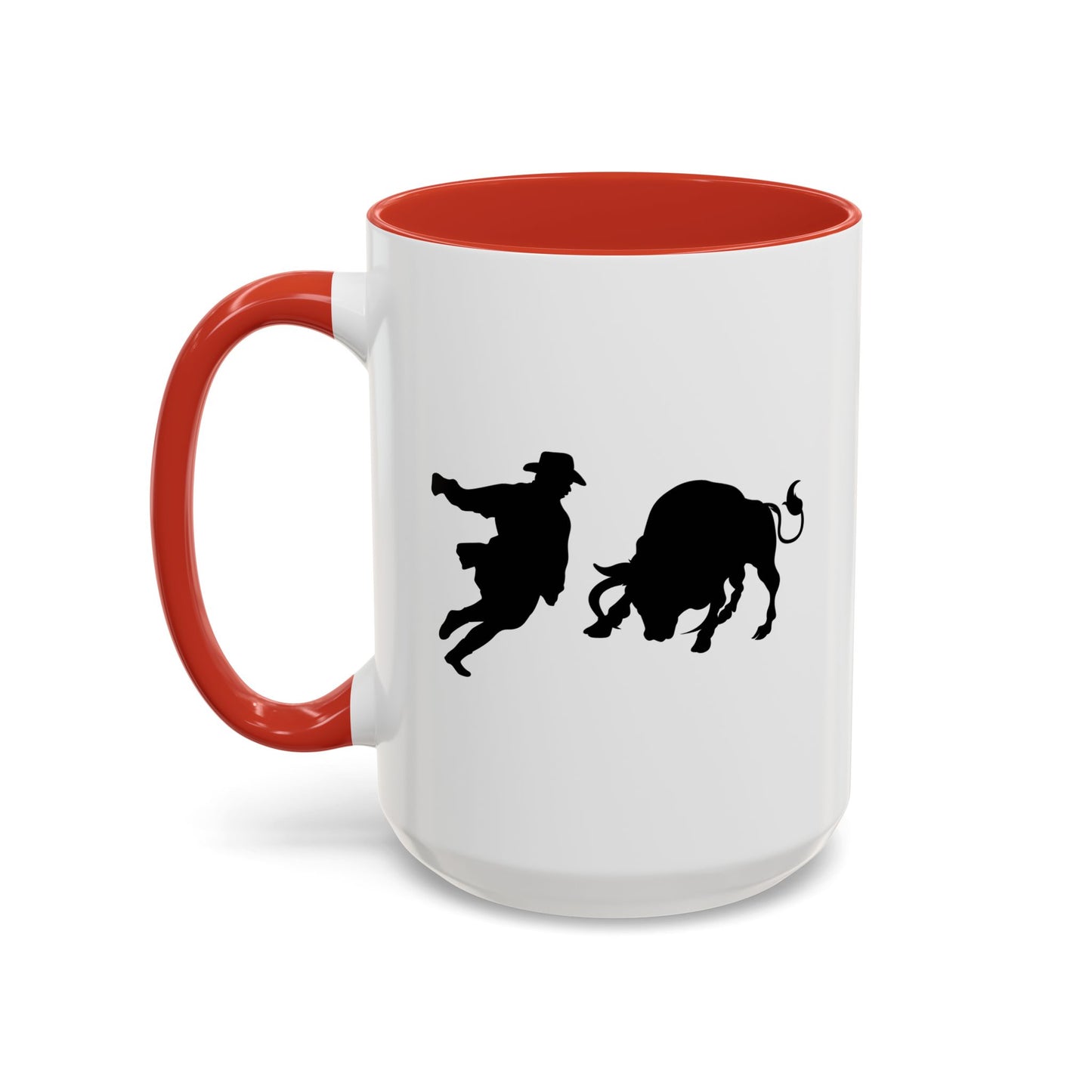 Accent Coffee Mug (11, 15oz) - Clown and Bull - Silhouette