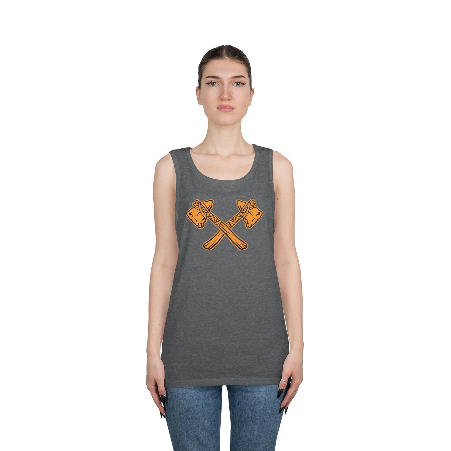 Unisex Heavy Cotton Tank Top - Crossed Tomahawks