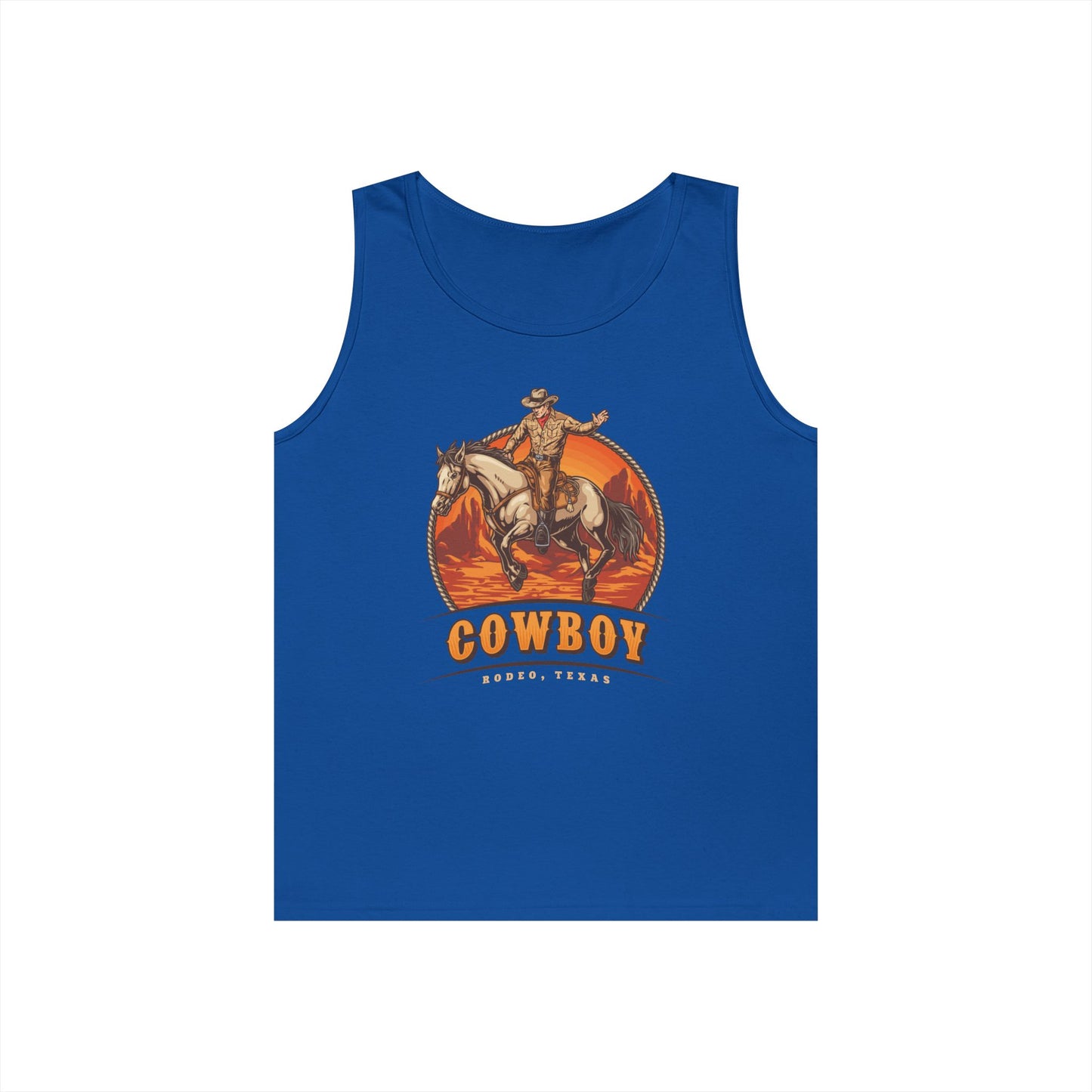 Unisex Heavy Cotton Tank Top - Rodeo Cowboy - Texas