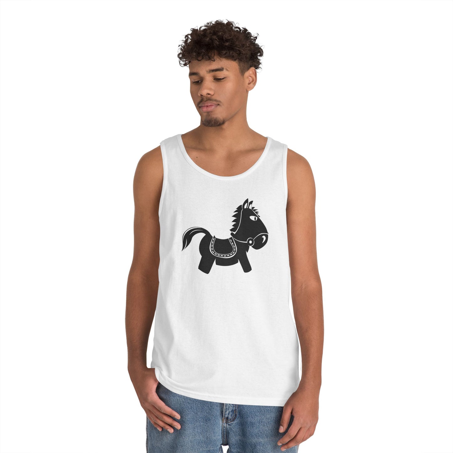 Unisex Heavy Cotton Tank Top - Kids Rocking Horse X 300