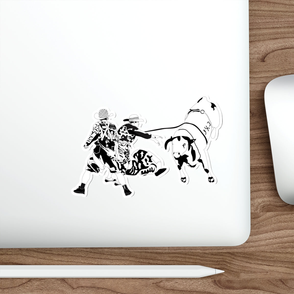 Die-cut stickers - Clowns and Bull - BW
