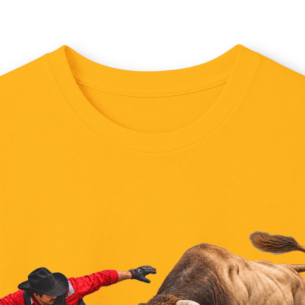 Unisex Ultra Cotton Long Sleeve Tee - Cowboys - Bull Chasing Clown - Ground Shadow - without Text - 3D Transparent