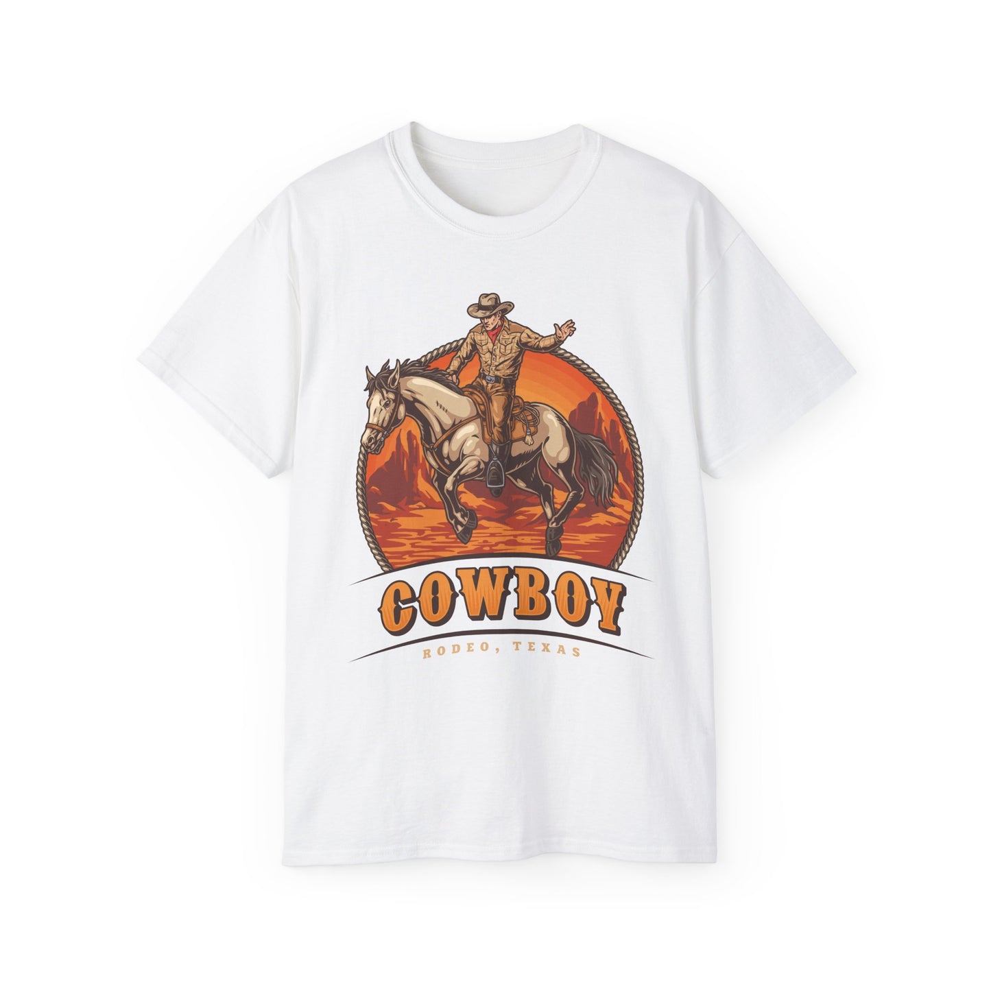 Western Rodeo Cowboy Tee - Fun Casual Shirt for Rodeo Fans, Gift for Country Lovers, Festival Outfit, Everyday Wear, Rodeo Apparel - Rodeo Cowboy - Texas