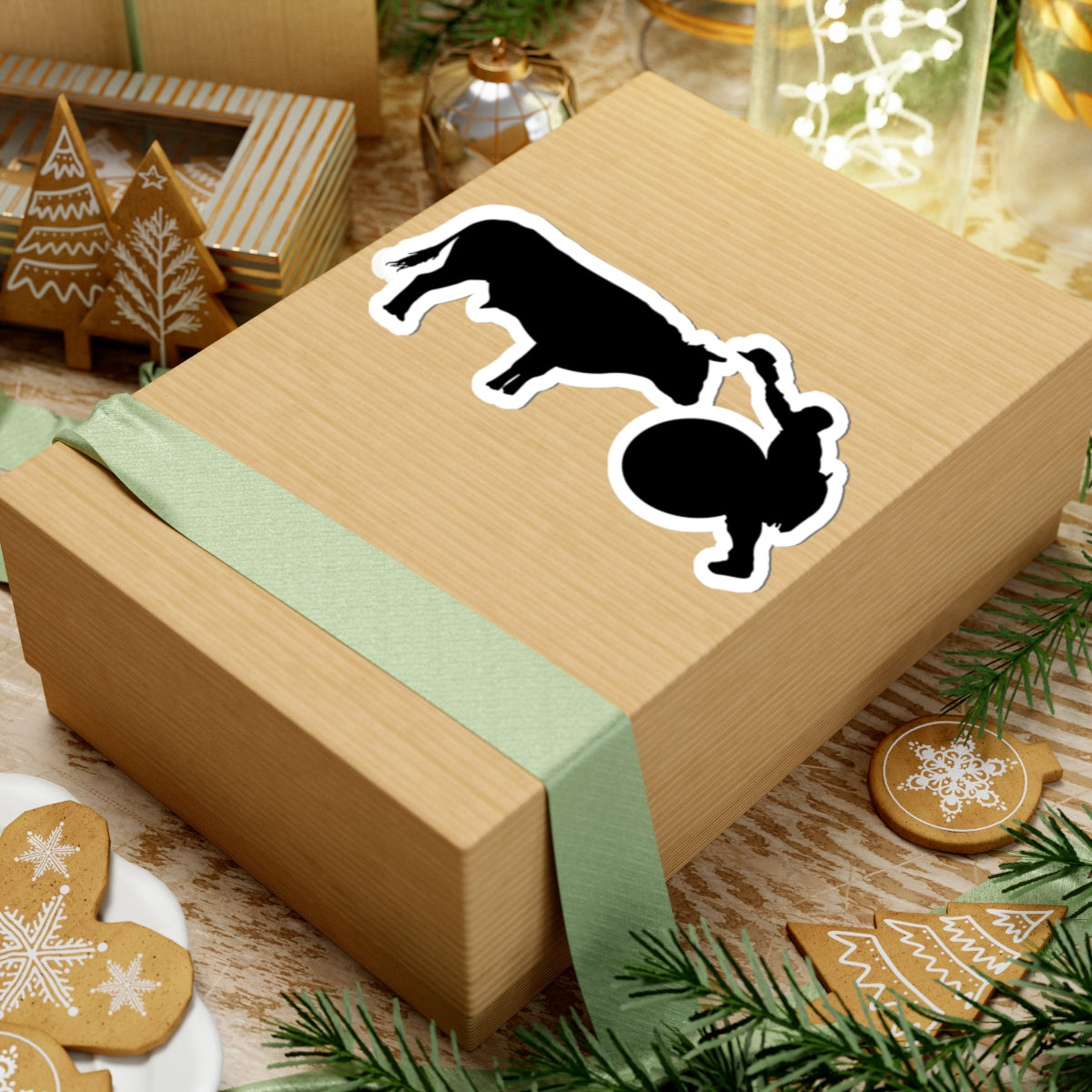 Kiss-Cut Stickers - Clown and Bull - Silhouette - V2