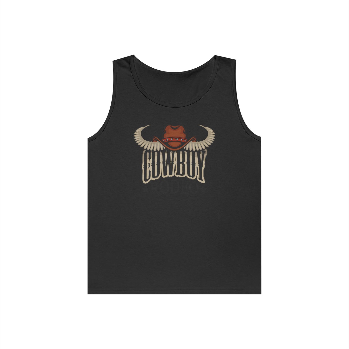 Unisex Heavy Cotton Tank Top - Cowboy Rodeo - Horn