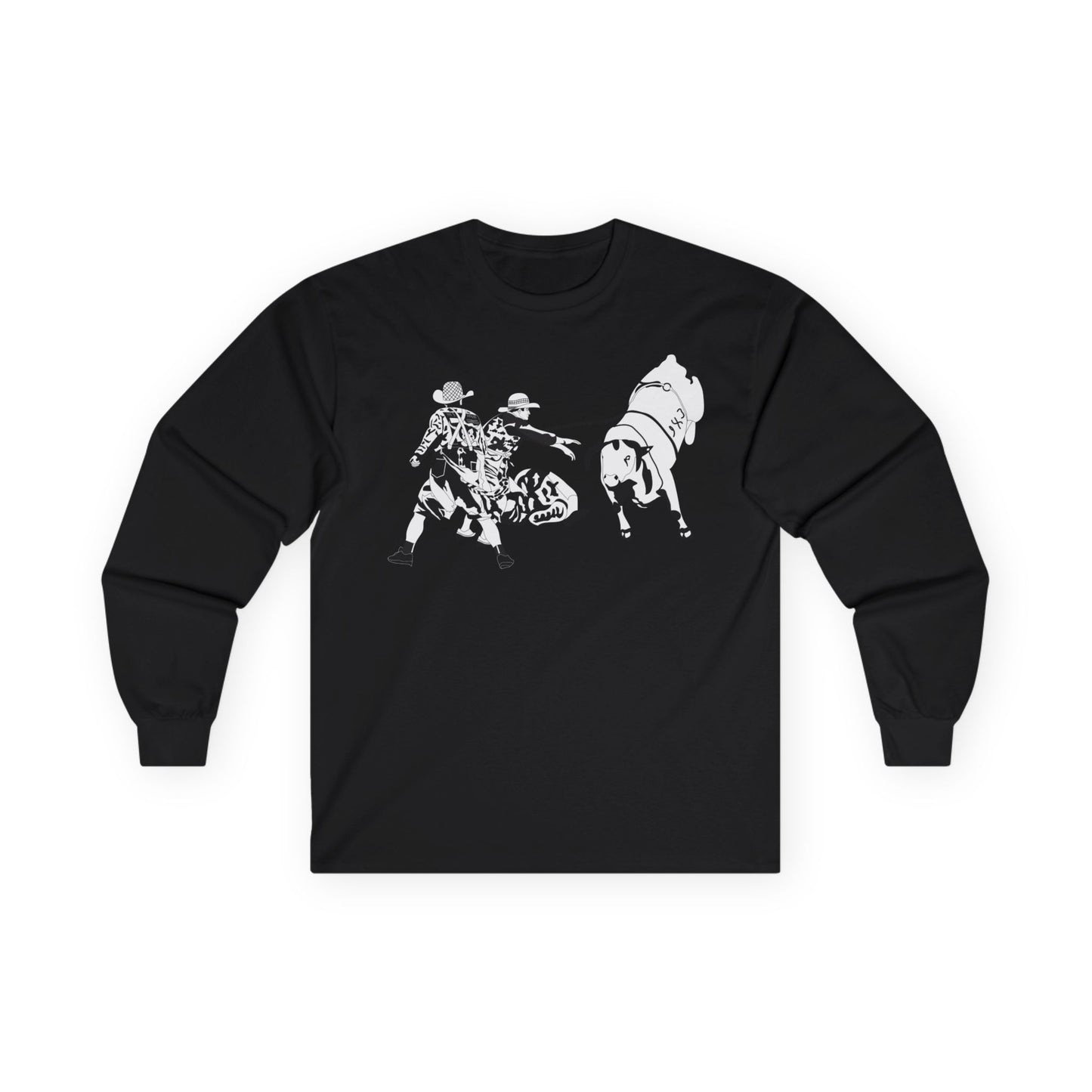 Unisex Ultra Cotton Long Sleeve Tee - Clowns and Bull - BW