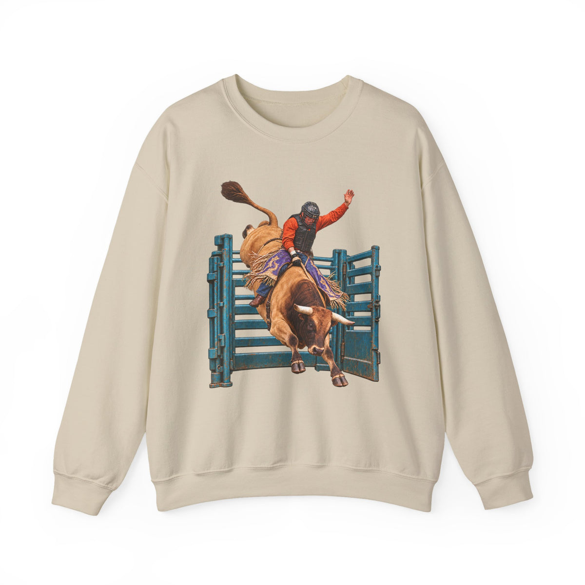Crewneck Sweatshirt - Cowboys - Bull Rider - Out of the Chute - without Text - 3D Transparent