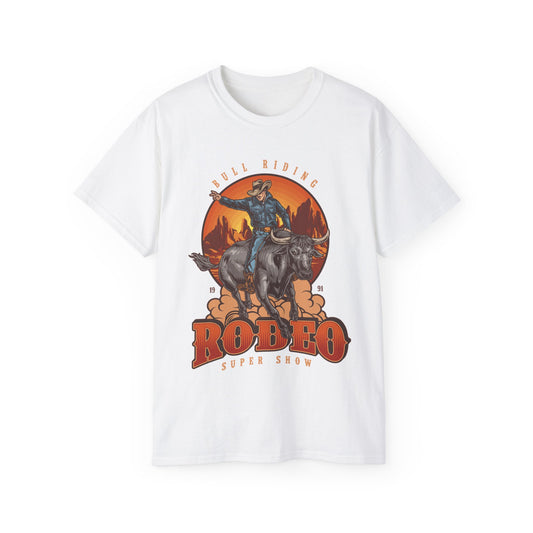 Unisex Ultra Cotton Tee - Bull Riding - Rodeo Super Show