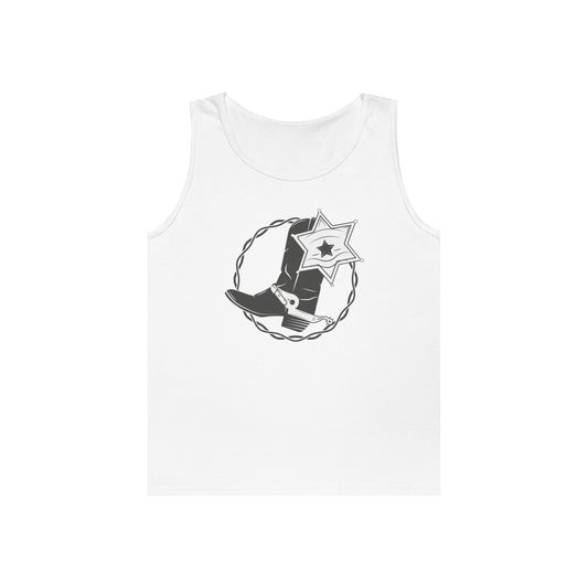 Unisex Heavy Cotton Tank Top - Boots w Star