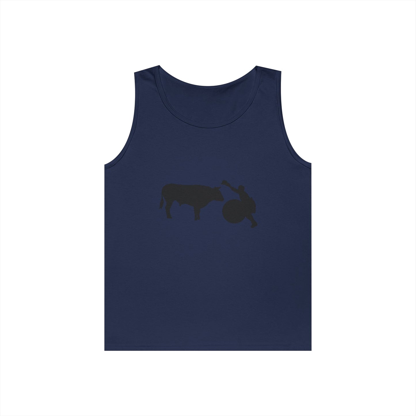 Unisex Heavy Cotton Tank Top - Clown and Bull - Silhouette - V2