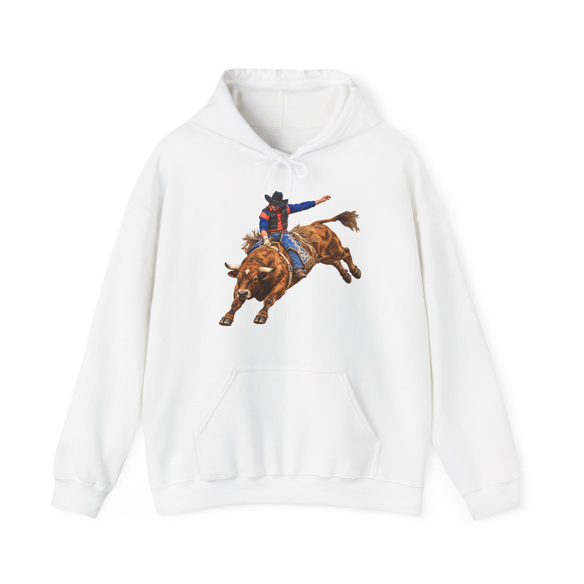 Hoodie — Cowboys - Bull Rider - Oblique - without Text - 3D Transparent