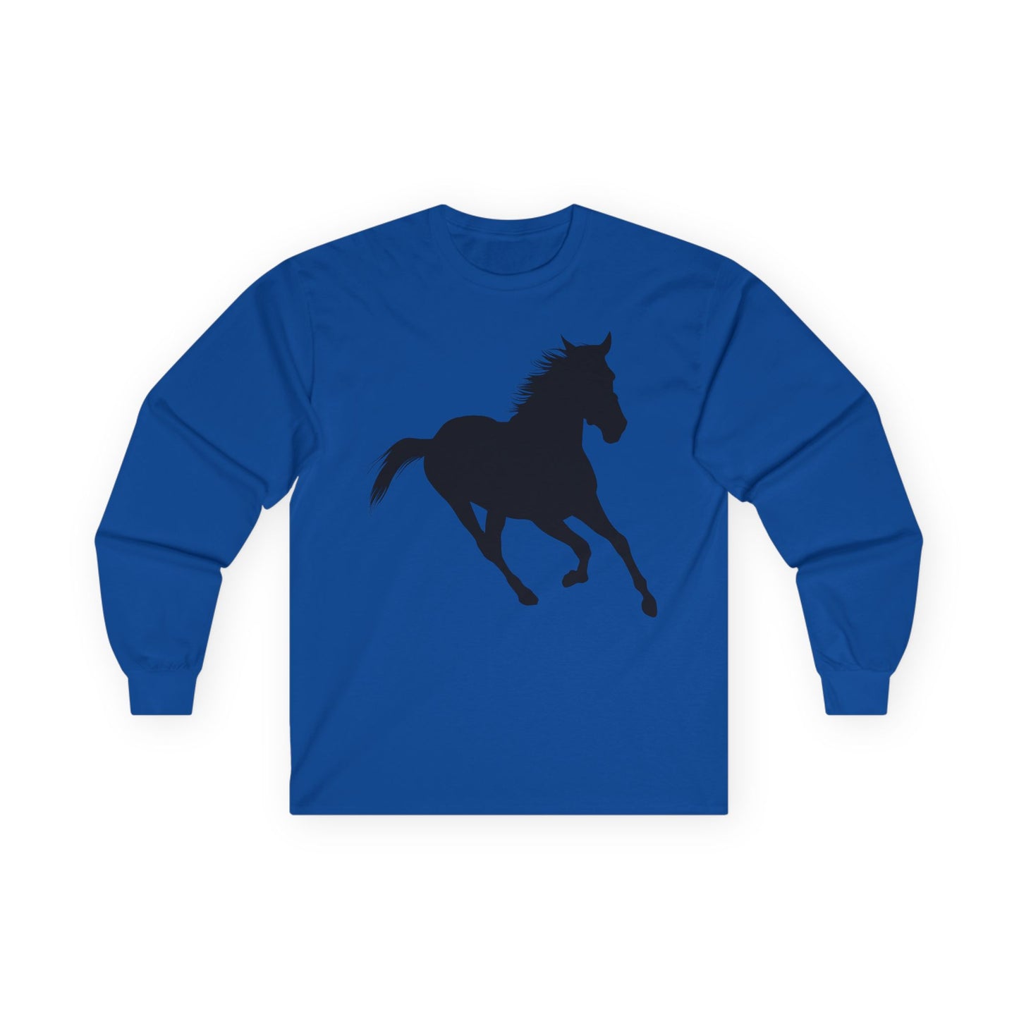 Unisex Ultra Cotton Long Sleeve Tee - Wild Horse - Running Leaning Left X 300