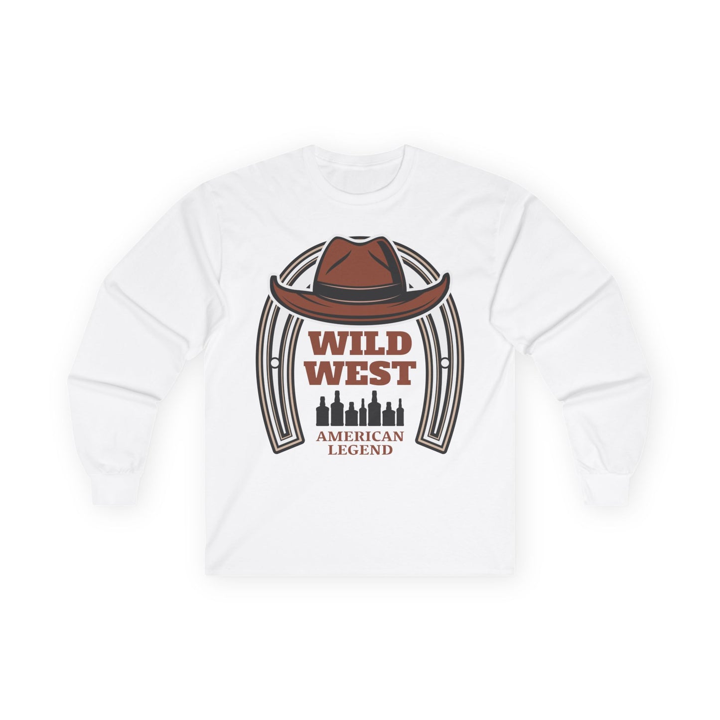 Unisex Ultra Cotton Long Sleeve Tee - Wild West - Houston, Texas - American Rodeo Cowboy