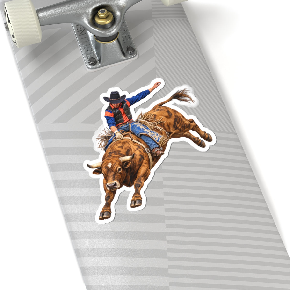 Kiss-Cut Stickers - Cowboys - Bull Rider - Oblique - without Text - 3D Transparent