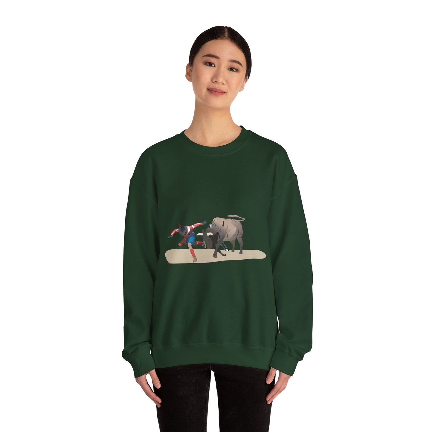 Crewneck Sweatshirt - Rodeo - Bull and Clown
