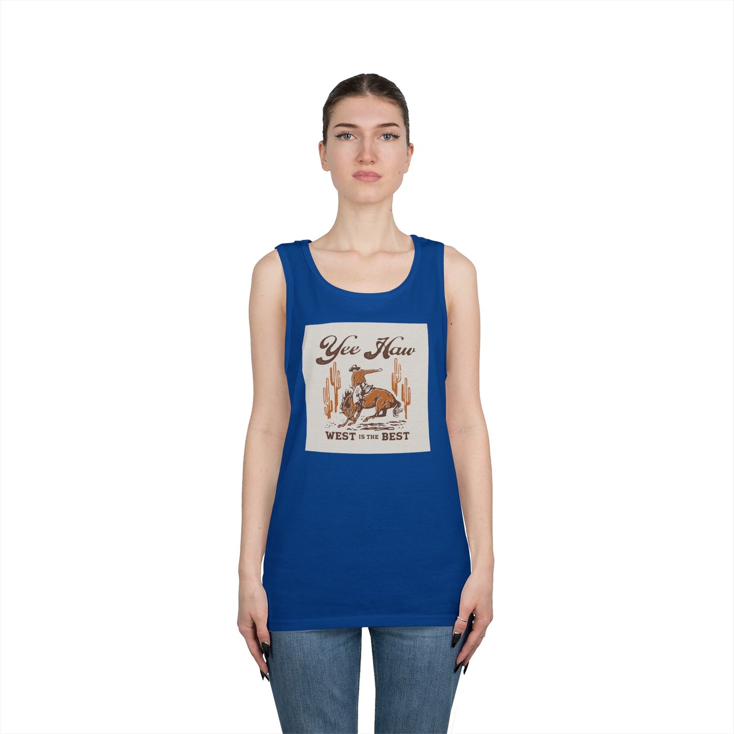 Unisex Heavy Cotton Tank Top - Wild West Cowboy - Yee Haw