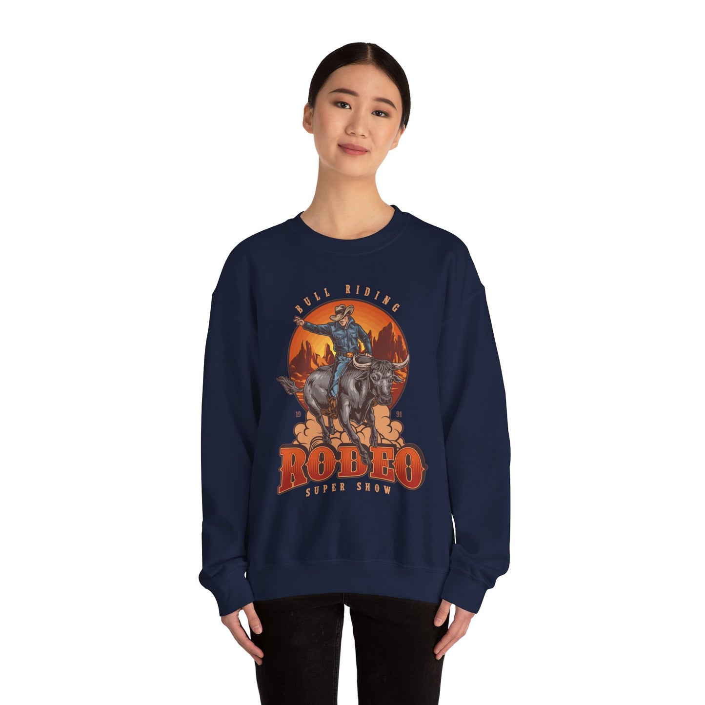 Crewneck Sweatshirt - Bull Riding - Rodeo Super Show