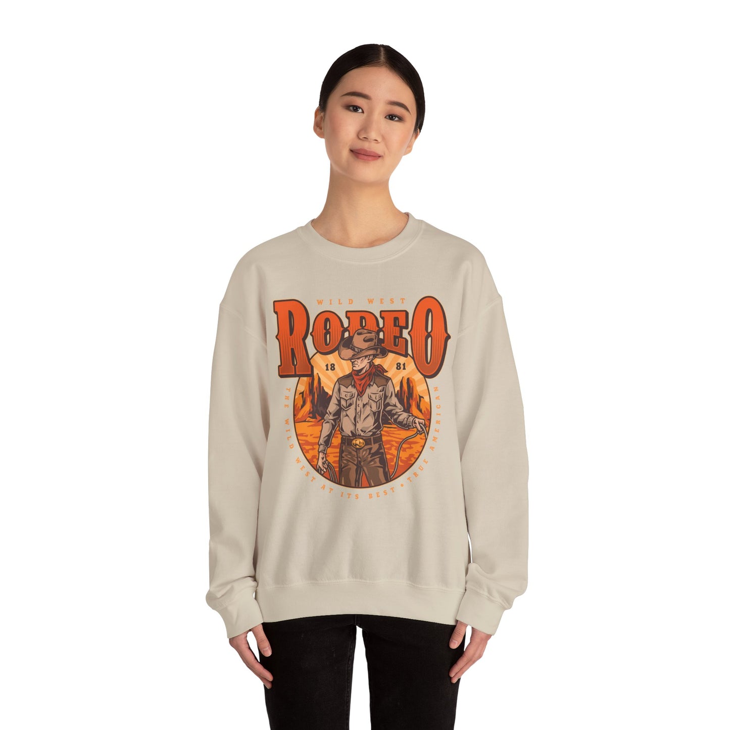 Crewneck Sweatshirt - Wild West Rodeo - True American - The Wild West At Its Best