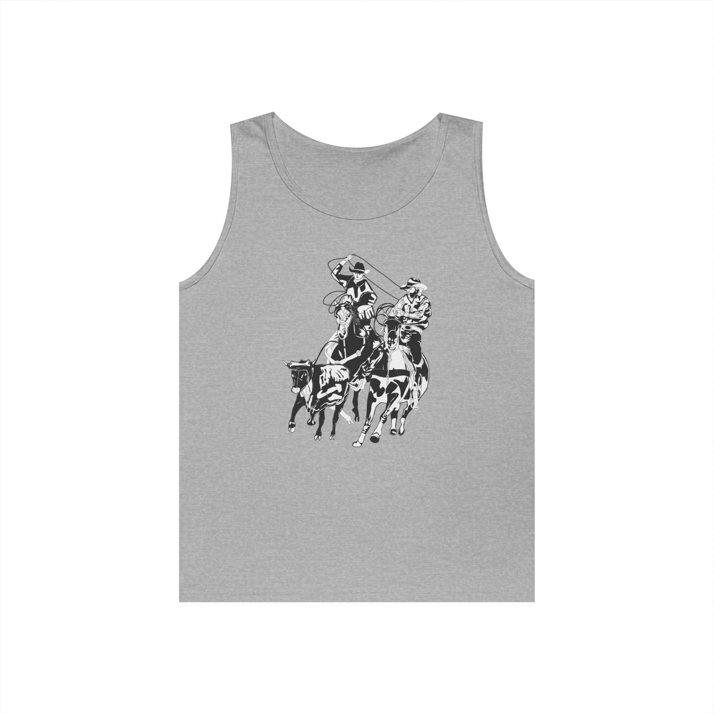 Unisex Heavy Cotton Tank Top - California Rodeo - Salinas Team Roping - BW
