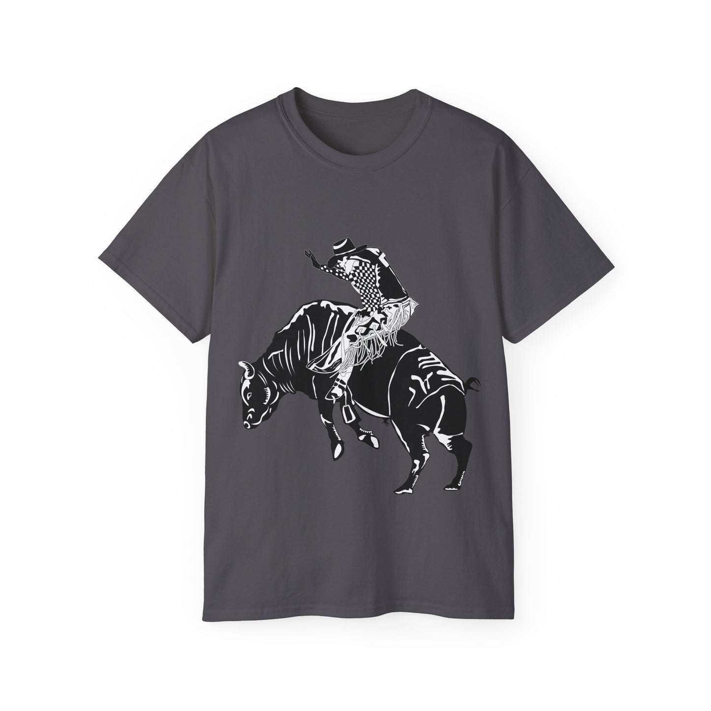 Unisex Ultra Cotton Tee - Cowboy - Bull Rider - BW