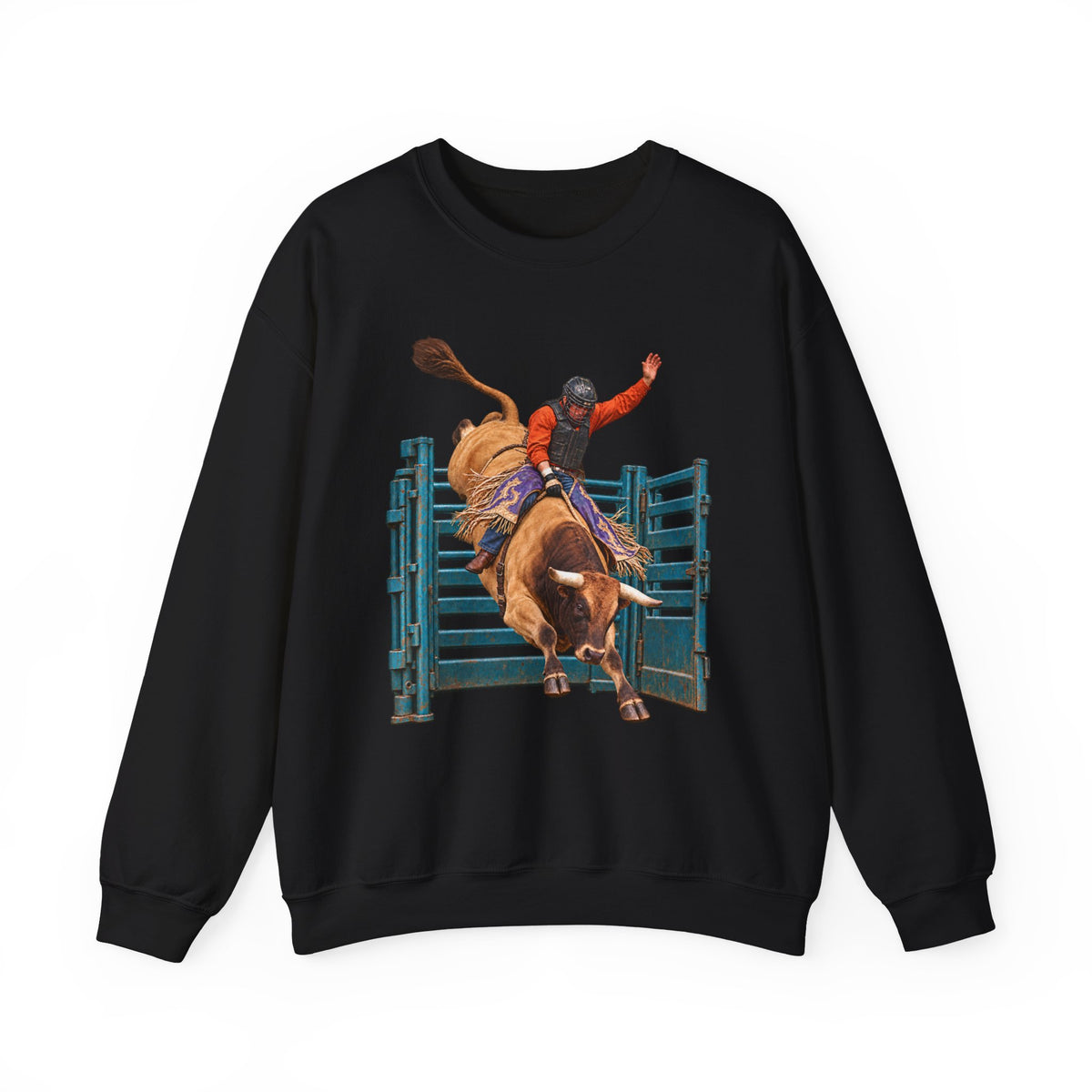 Crewneck Sweatshirt - Cowboys - Bull Rider - Out of the Chute - without Text - 3D Transparent