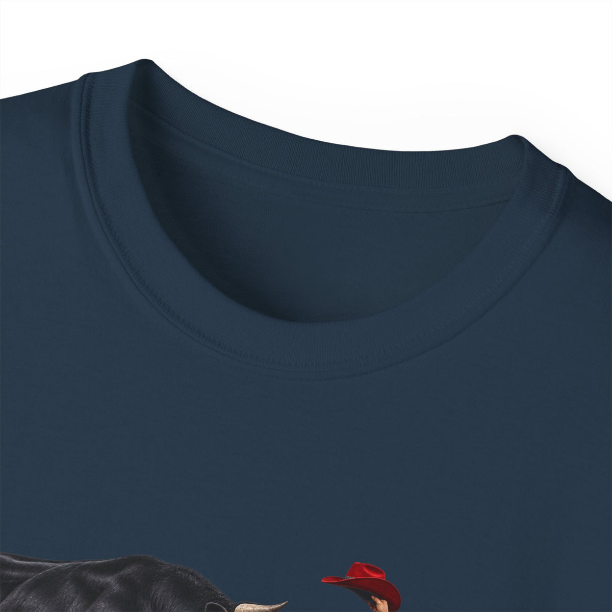 Unisex Ultra Cotton Tee - Cowboys - Clown Teasing Bull, Barrel - 3D Transparent