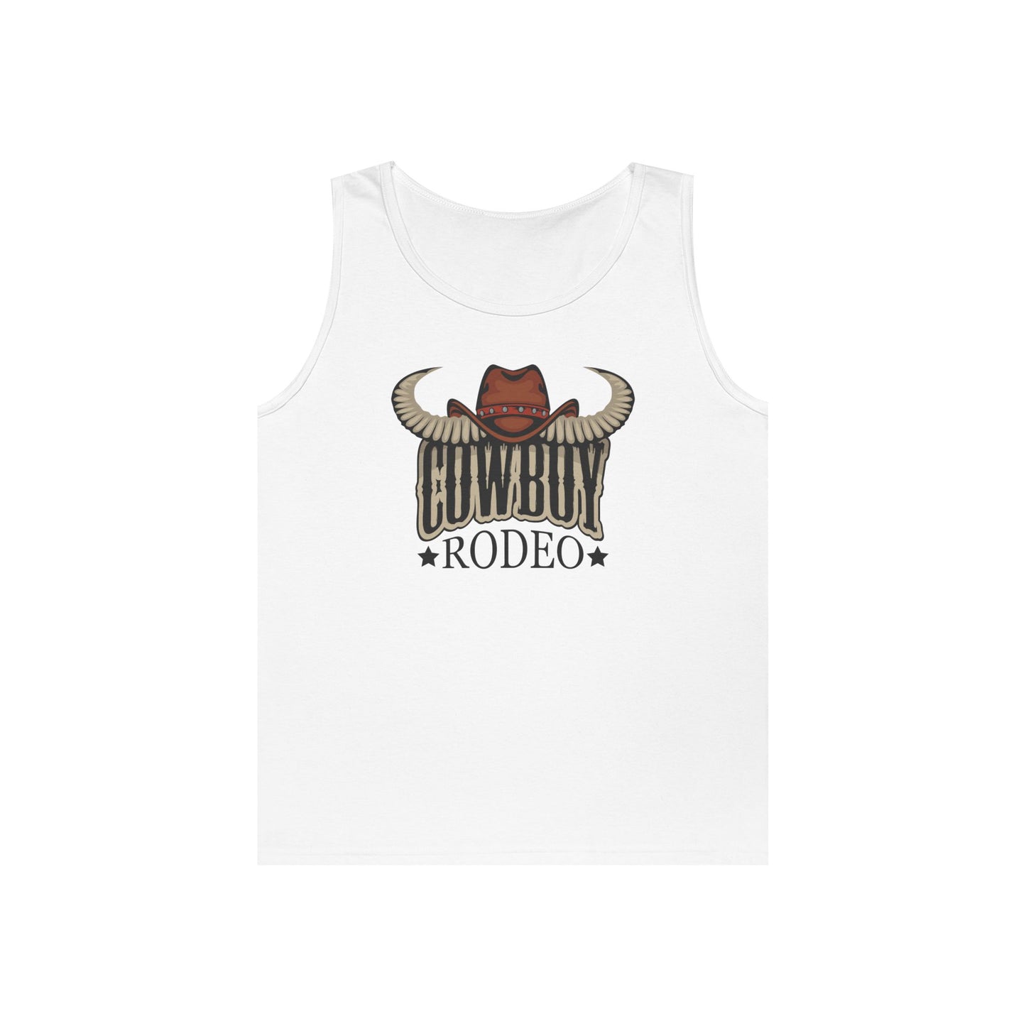 Unisex Heavy Cotton Tank Top - Cowboy Rodeo - Horn