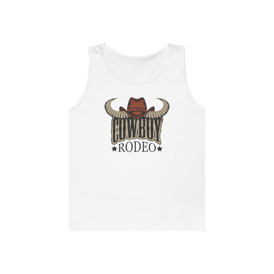 Unisex Heavy Cotton Tank Top - Cowboy Rodeo - Horn