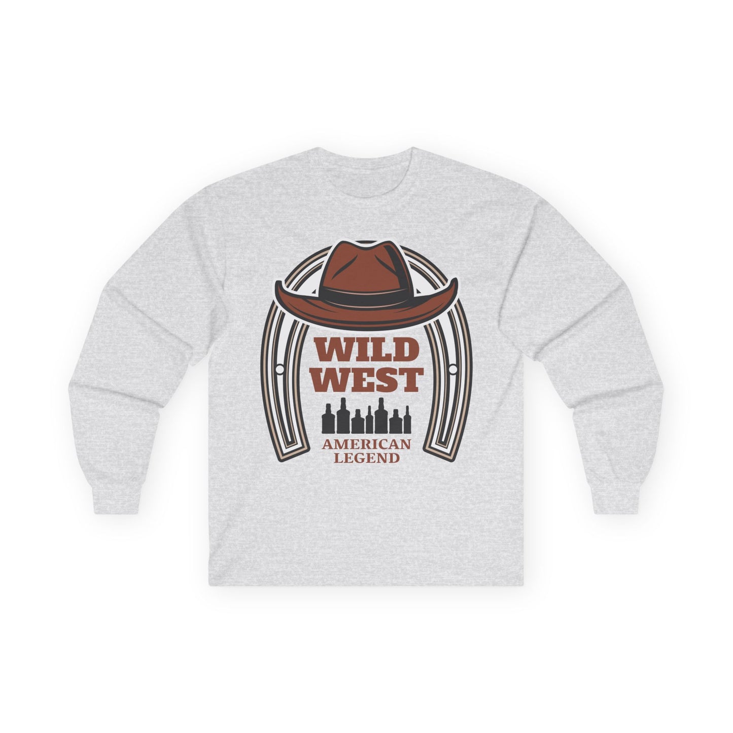 Unisex Ultra Cotton Long Sleeve Tee - Wild West - Houston, Texas - American Rodeo Cowboy