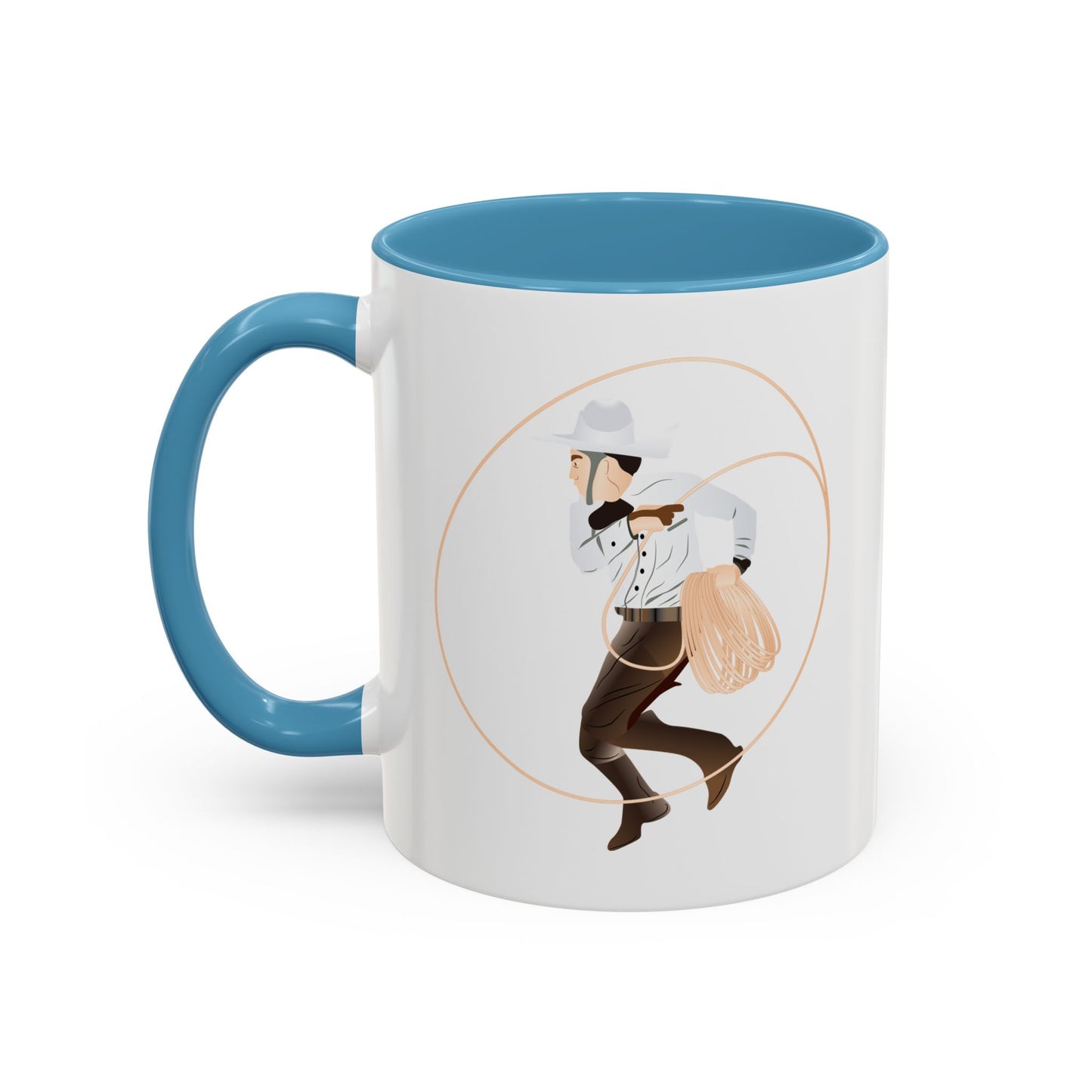 Accent Coffee Mug (11, 15oz) - Rodeo - Mexican Cowboy - Lariat