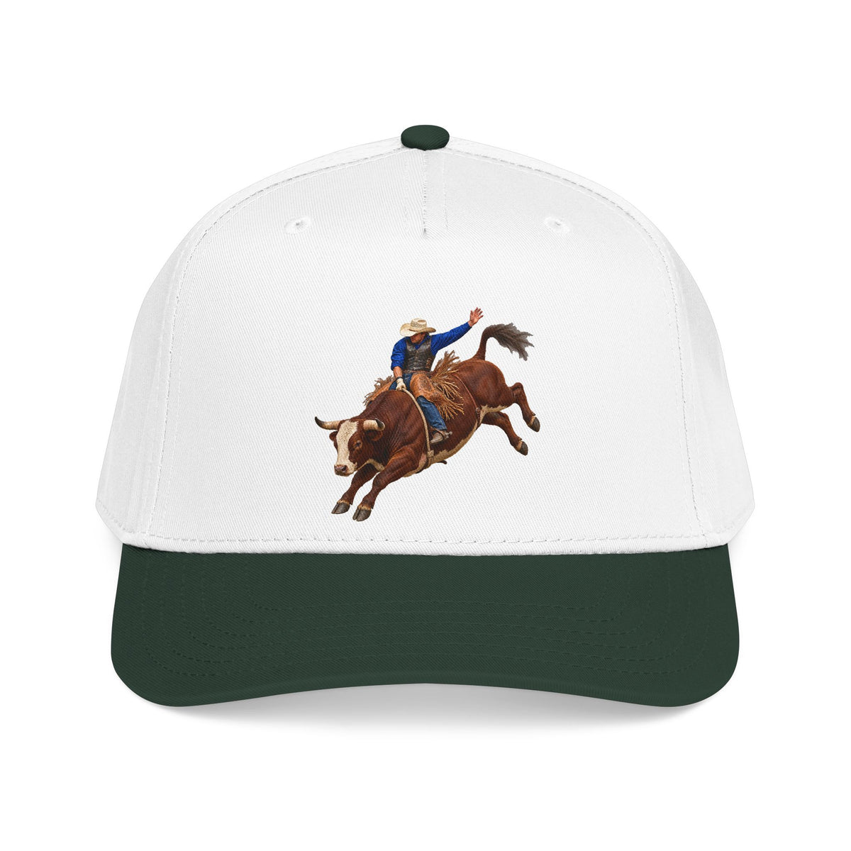 Mid Profile Baseball Cap — Cowboys - Bull Rider - Mid Ride - without Text - 3D Transparent