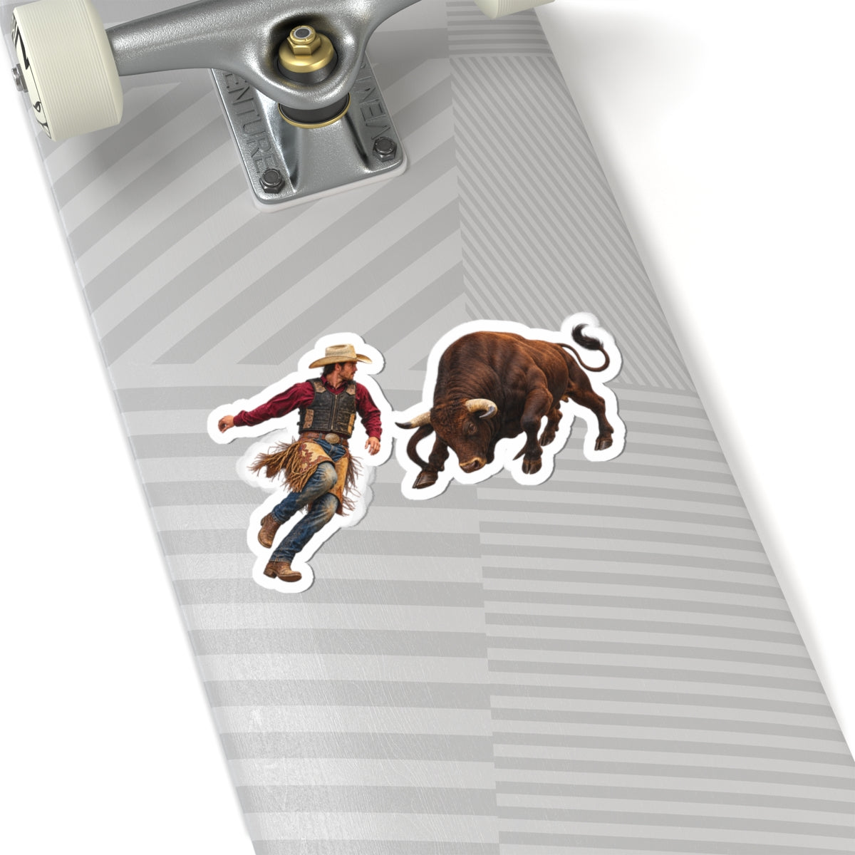 Kiss-Cut Stickers - Cowboys - Cowboy and Bull - Color - 3D Transparent