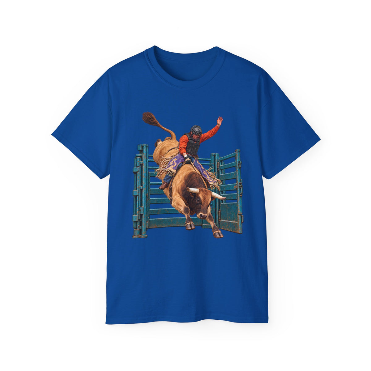 Unisex Ultra Cotton Tee - Cowboys - Bull Rider - Out of the Chute - without Text - 3D Transparent