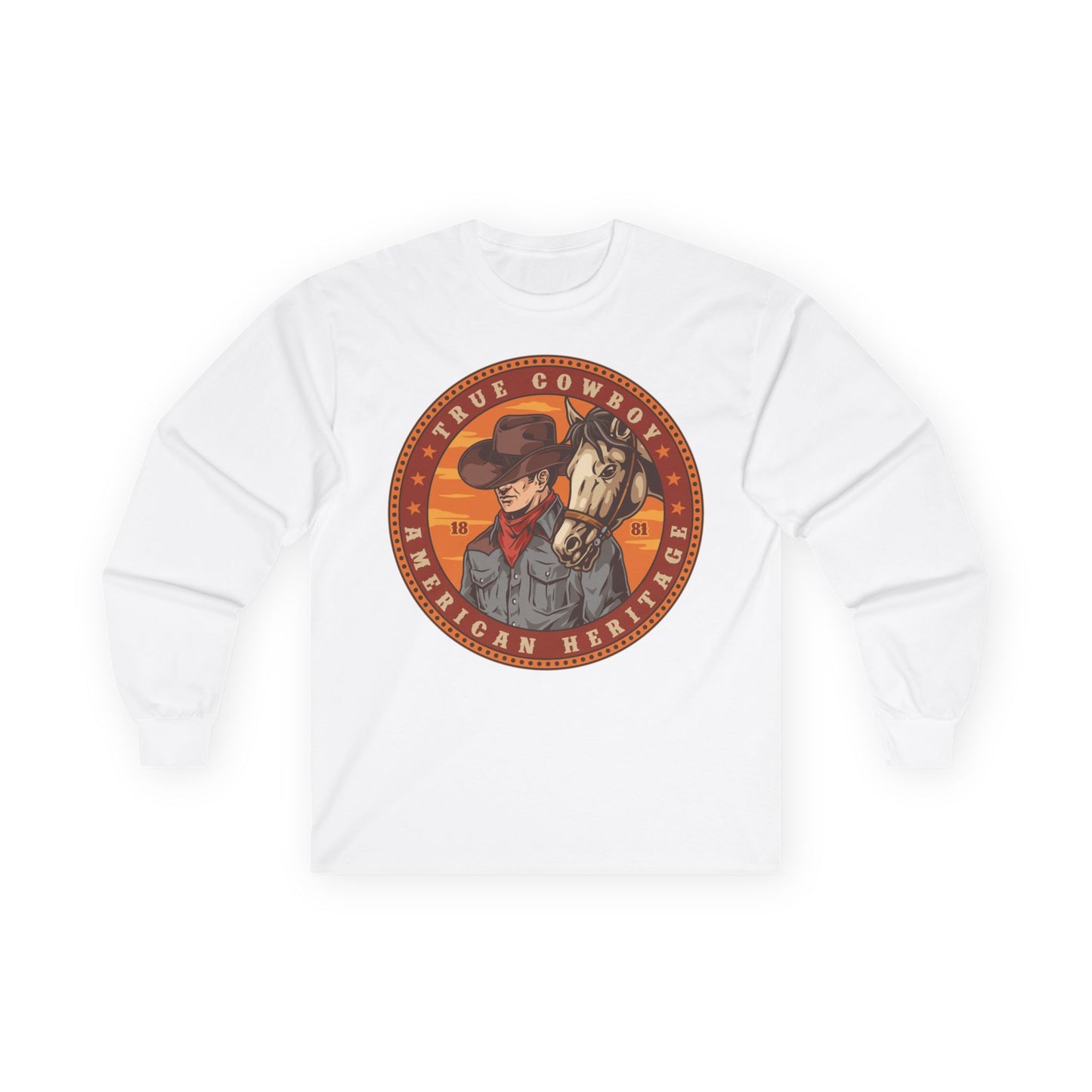 Unisex Ultra Cotton Long Sleeve Tee - True Cowboy - American Heritage