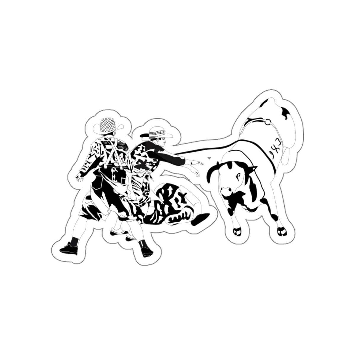 Die-cut stickers - Clowns and Bull - BW