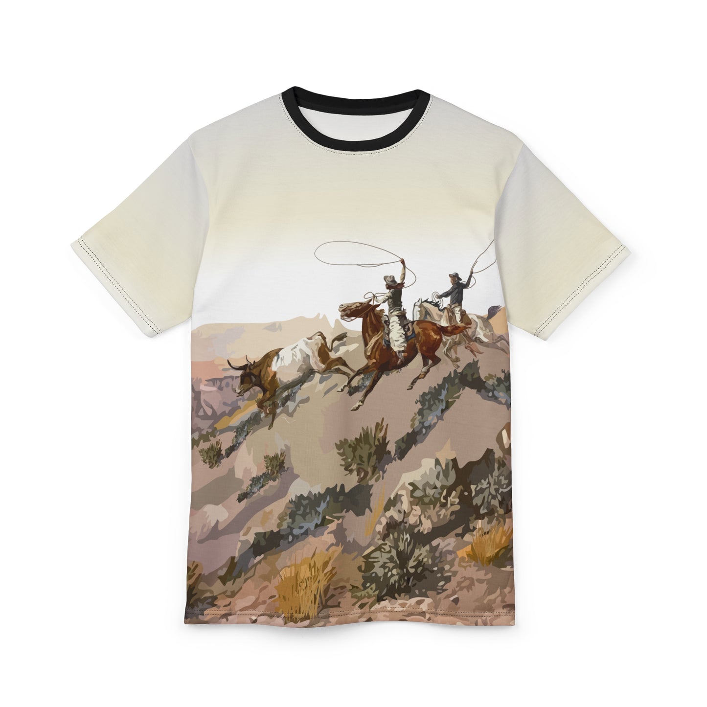 All Over Print (AOP) Cowboys Wrangling Unisex Tee