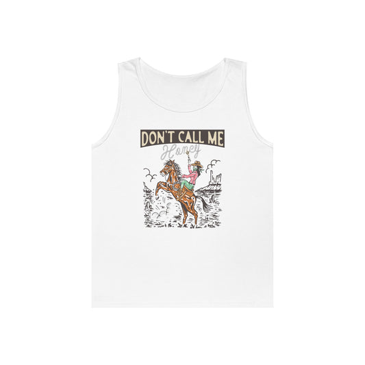 Unisex Heavy Cotton Tank Top - Cowgirl Rodeo Western - Dont Call Me Honey