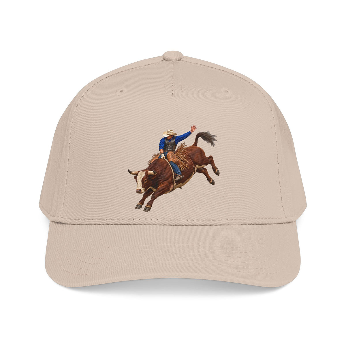 Mid Profile Baseball Cap — Cowboys - Bull Rider - Mid Ride - without Text - 3D Transparent