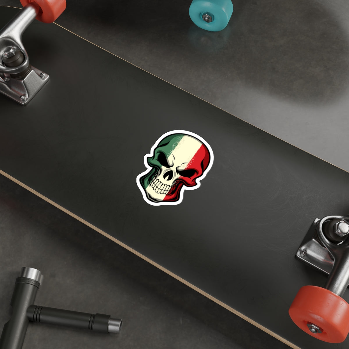 Die-cut stickers - Red White Green Skull