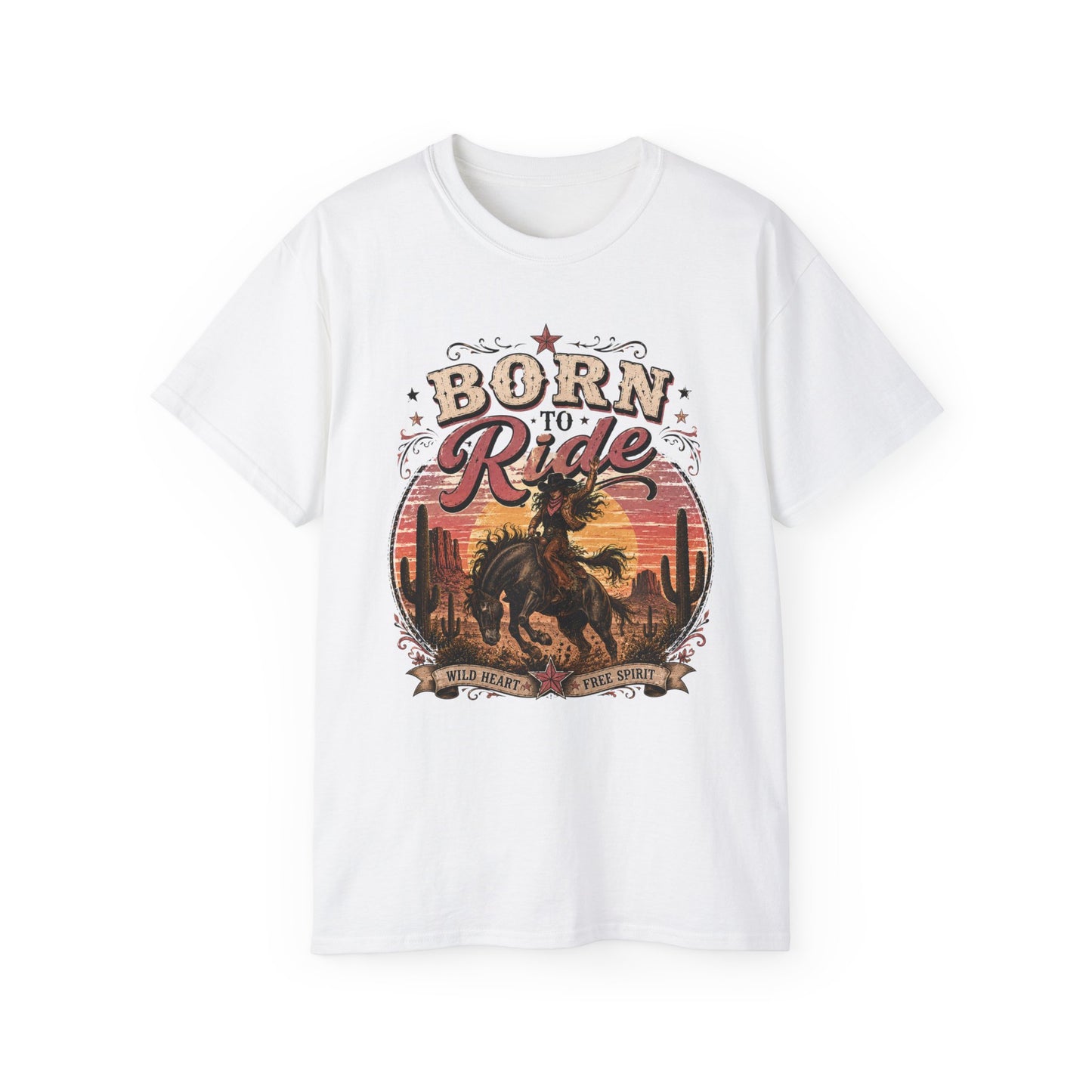 T-Shirt - Born to ride in the wild west