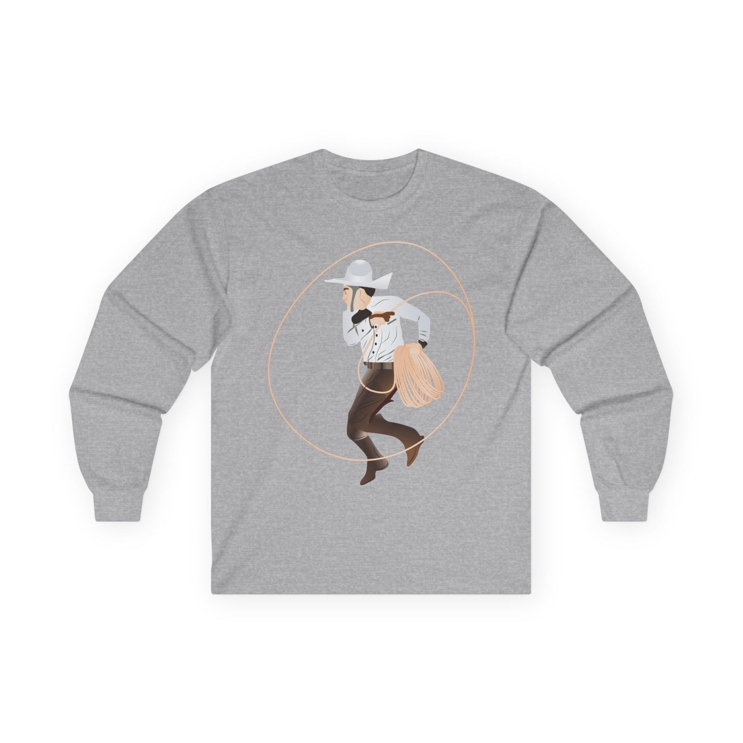 Unisex Ultra Cotton Long Sleeve Tee - Rodeo - Mexican Cowboy - Lariat