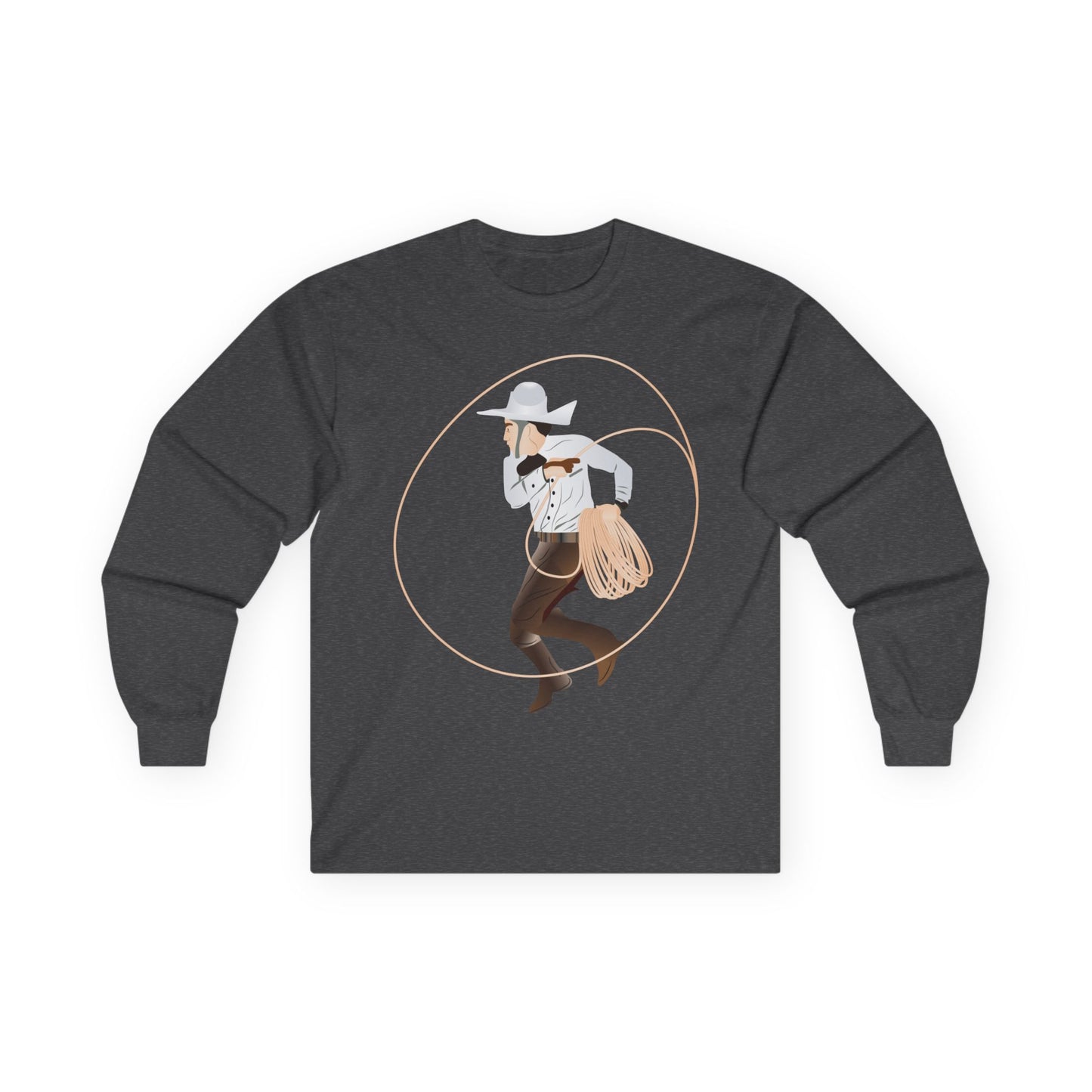 Unisex Ultra Cotton Long Sleeve Tee - Rodeo - Mexican Cowboy - Lariat