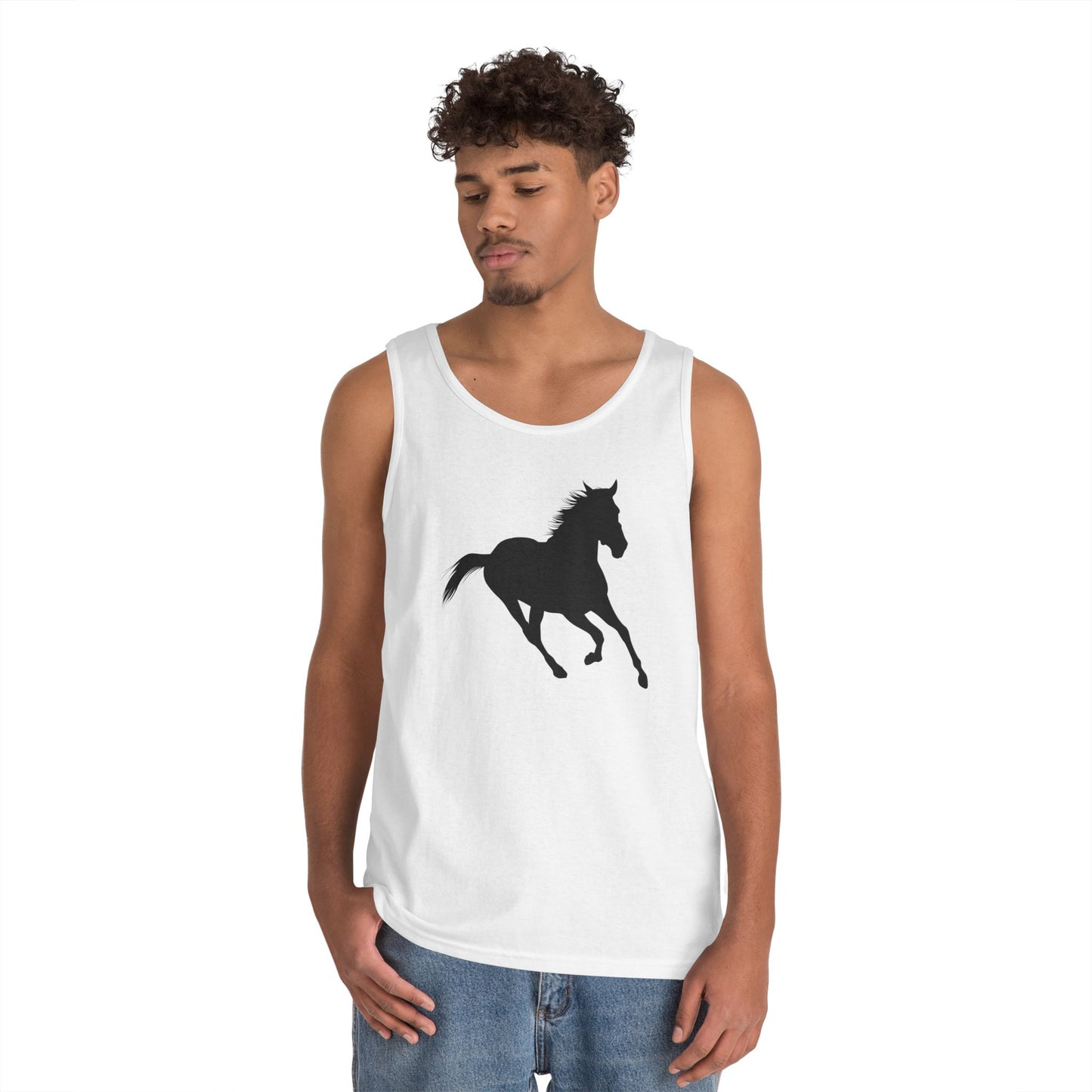 Unisex Heavy Cotton Tank Top - Wild Horse - Running Leaning Left X 300