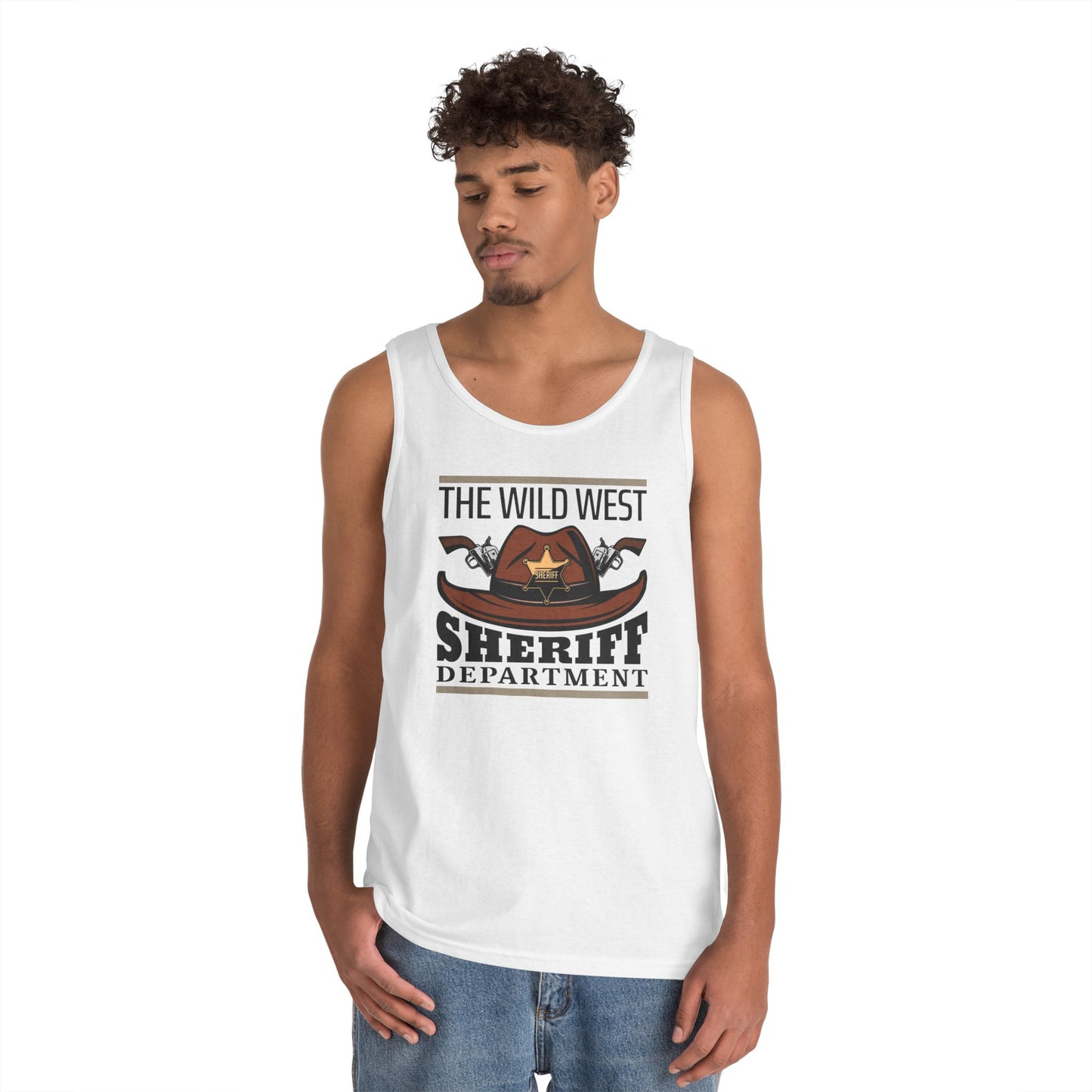 Unisex Heavy Cotton Tank Top - The Wild West - Sheriff Department