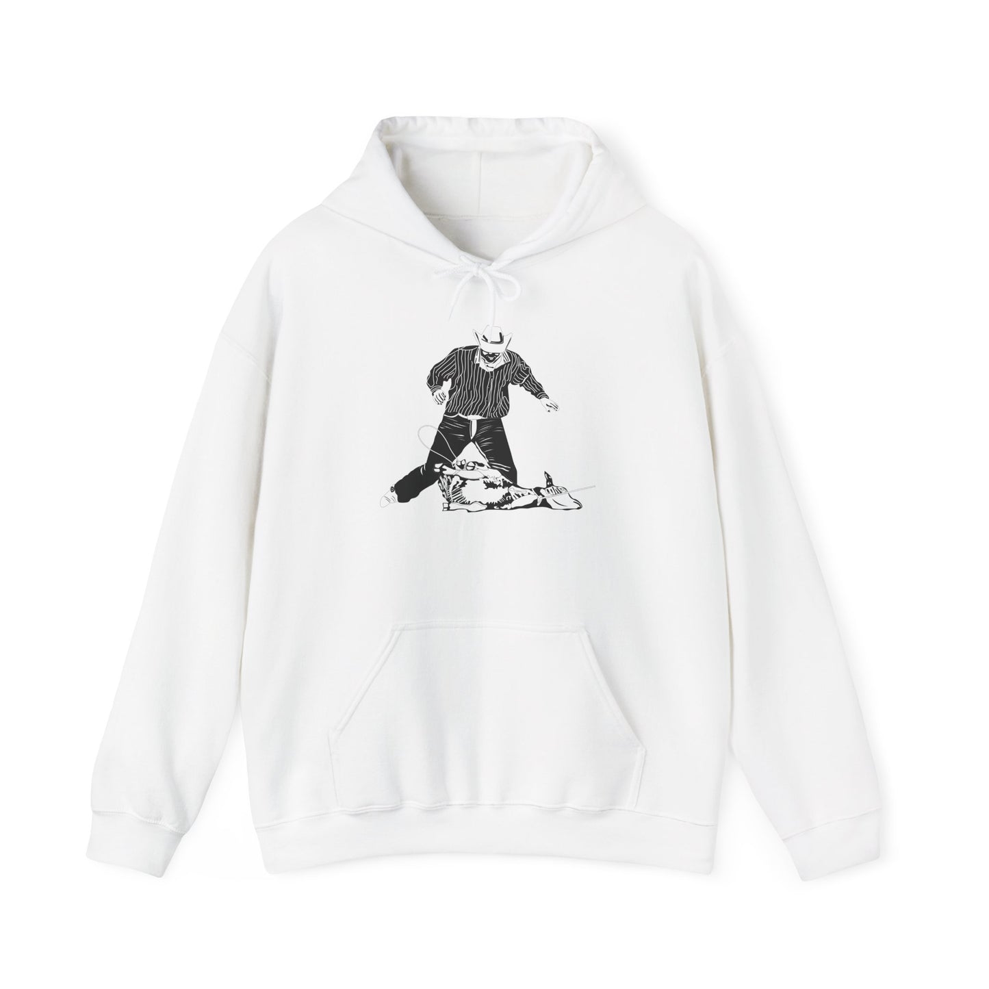 Unisex Hoodie - Calf Roping - BW