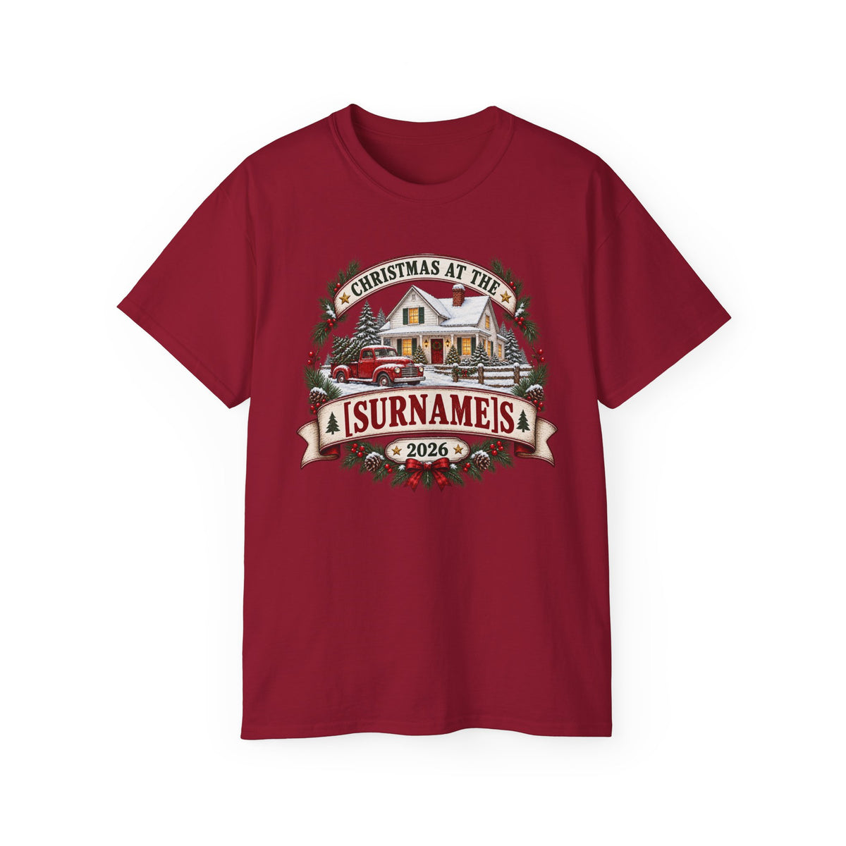 Unisex Ultra Cotton Tee - Vintage farmhouse Christmas 2026 - Free Customization