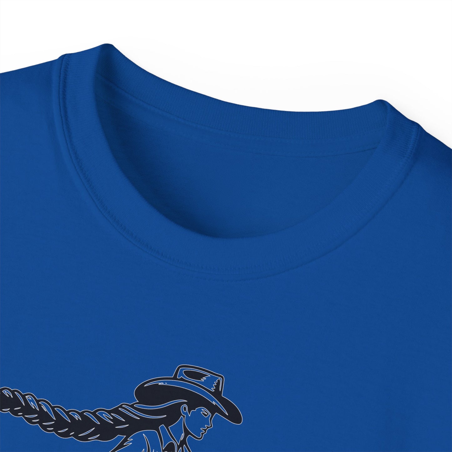 Unisex Ultra Cotton Tee - Cowgirl Riding Horse - Windblown