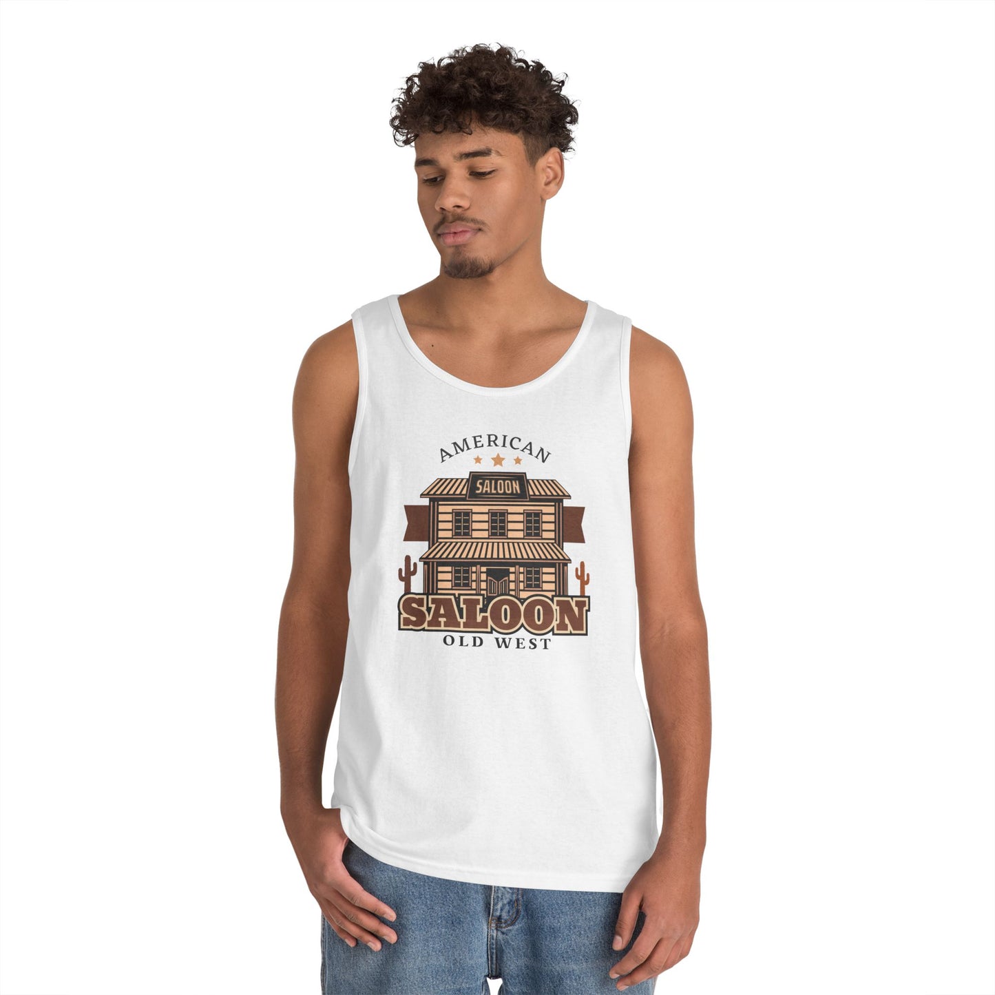 Unisex Heavy Cotton Tank Top - American Cowboy - Saloon - Wild West